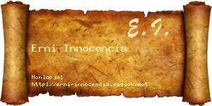 Erni Innocencia névjegykártya
